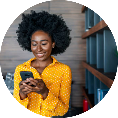 Lady looking at phone
